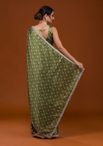 Women Bandhani satin saree