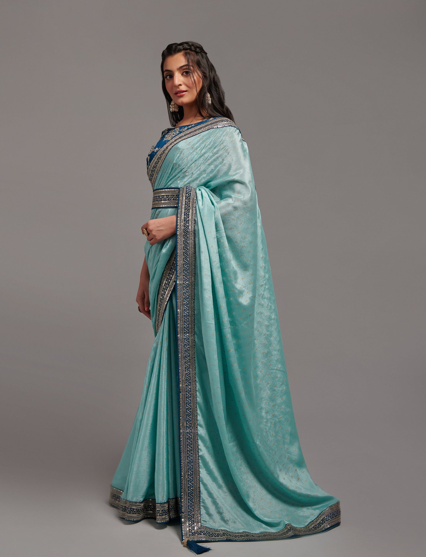 ZariworkChinon Designer Saree